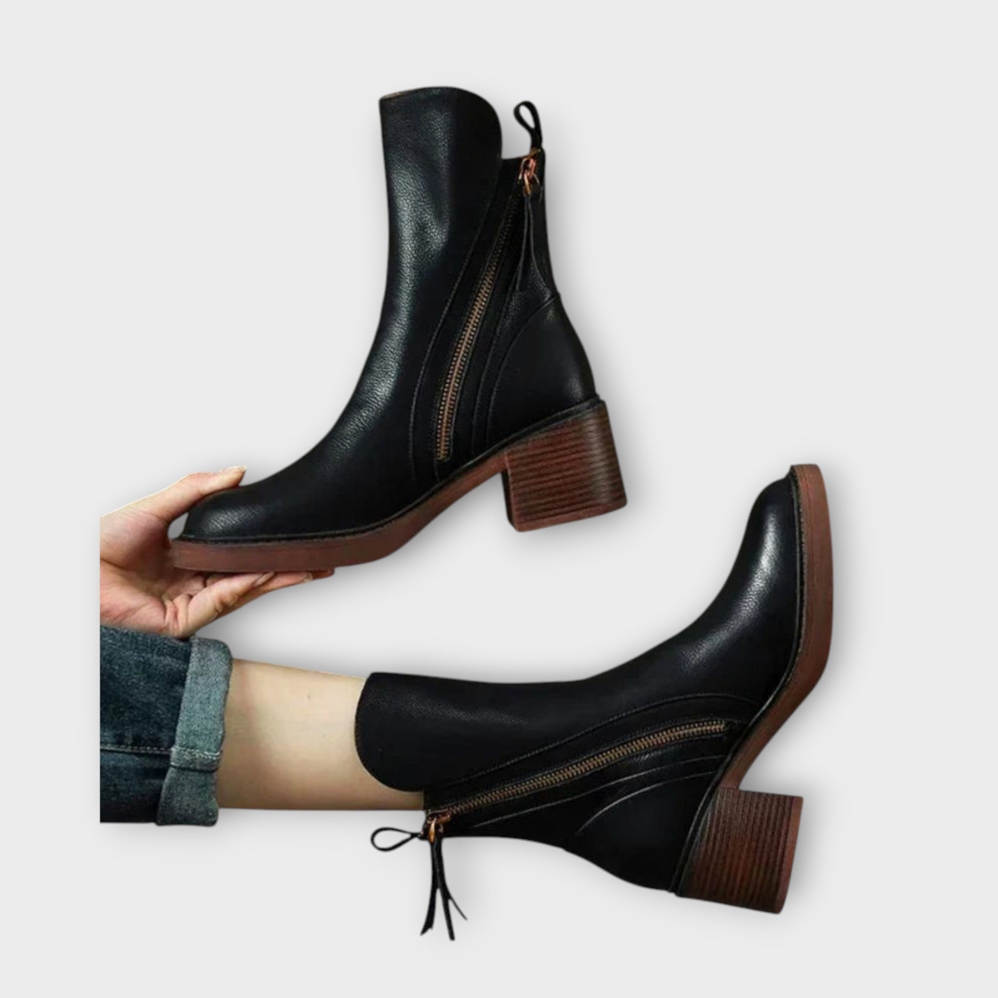 Dames Leren Enkellaarsjes | Comfortabeld