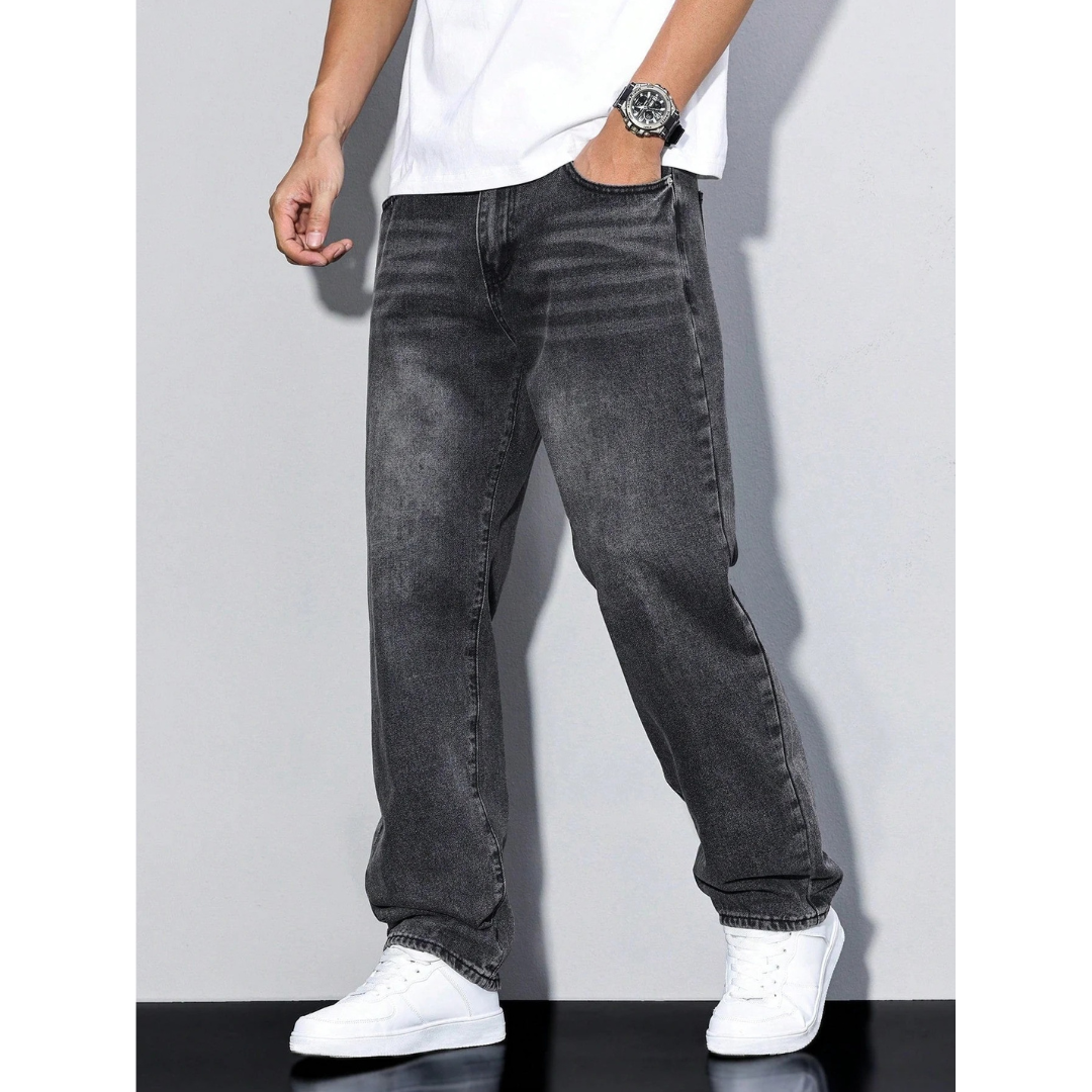 Heren Effen Kleur Jeans | Casual