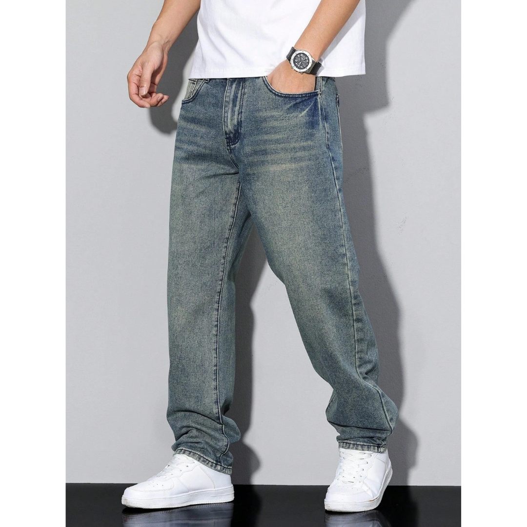 Heren Effen Kleur Jeans | Casual
