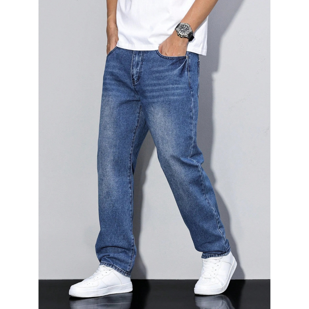 Heren Effen Kleur Jeans | Casual