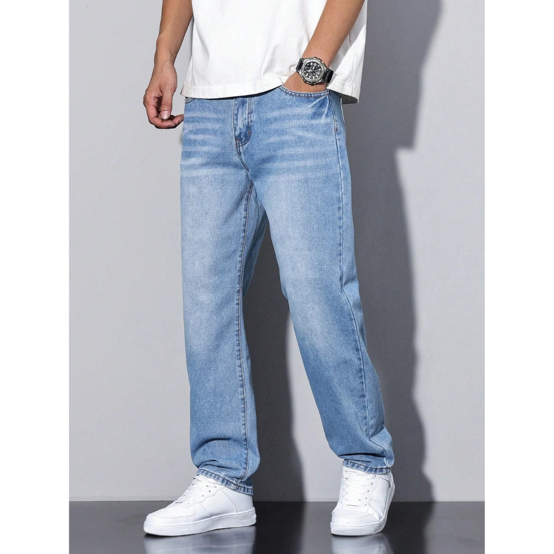 Heren Effen Kleur Jeans | Casual