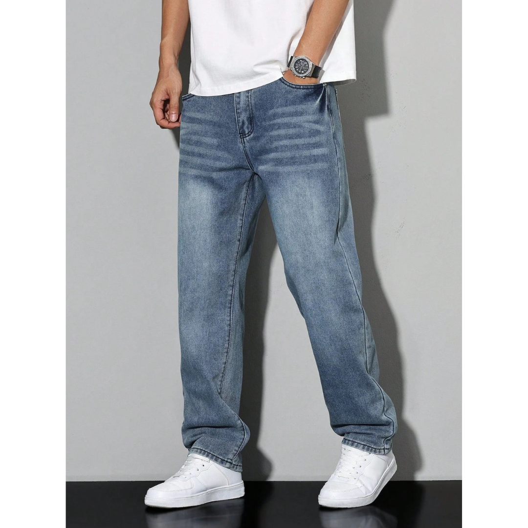 Heren Effen Kleur Jeans | Casual