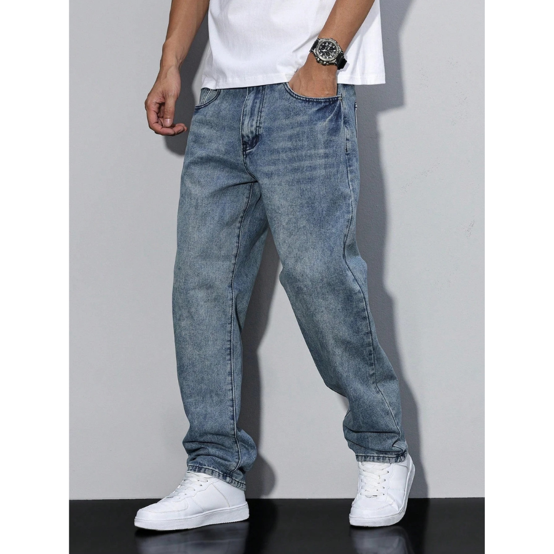 Heren Effen Kleur Jeans | Casual