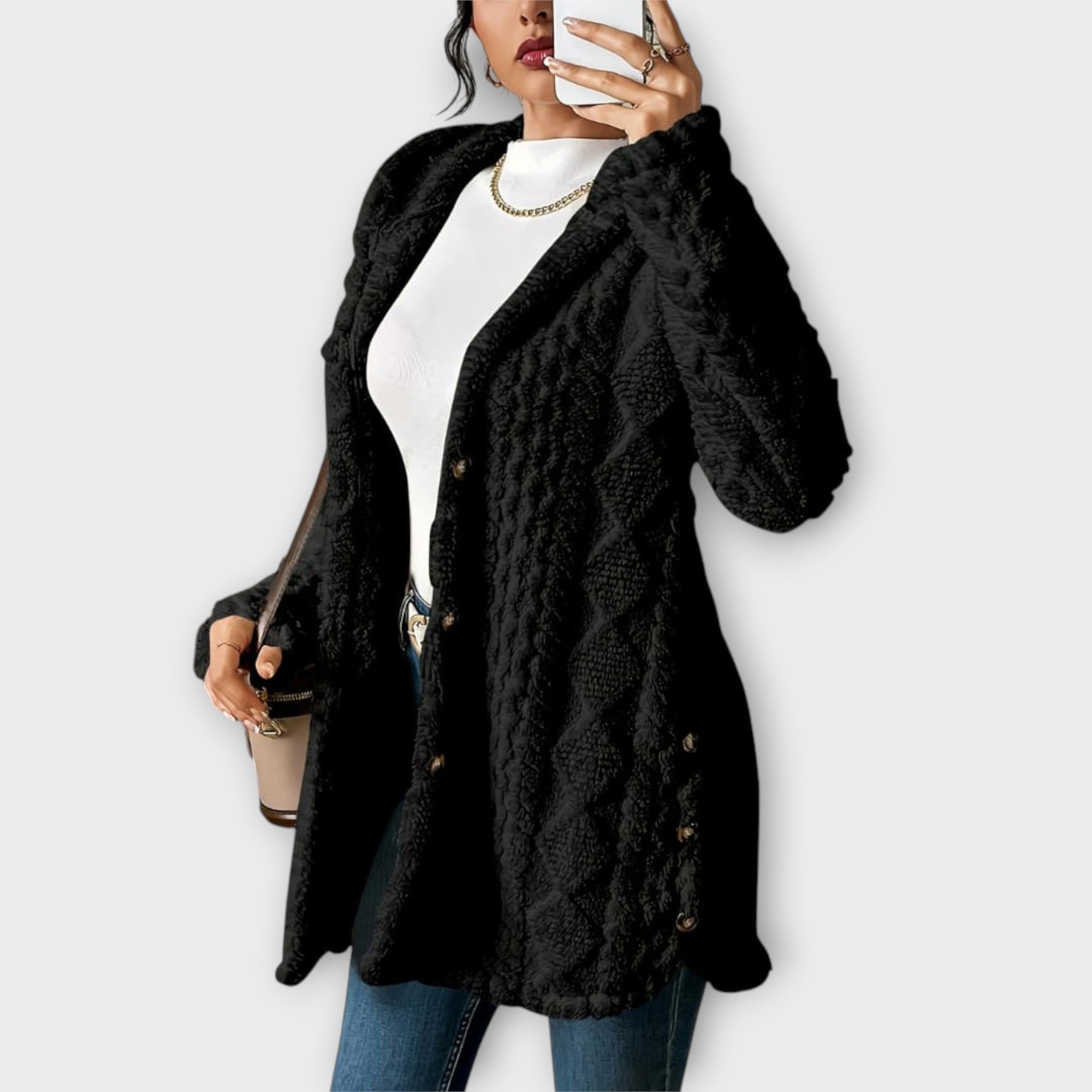 Dames lange Vest | fleece