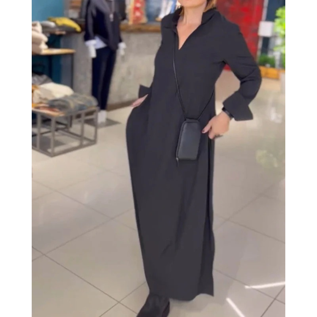 Dames Lange Mouwen Shirtjurk | Maxi
