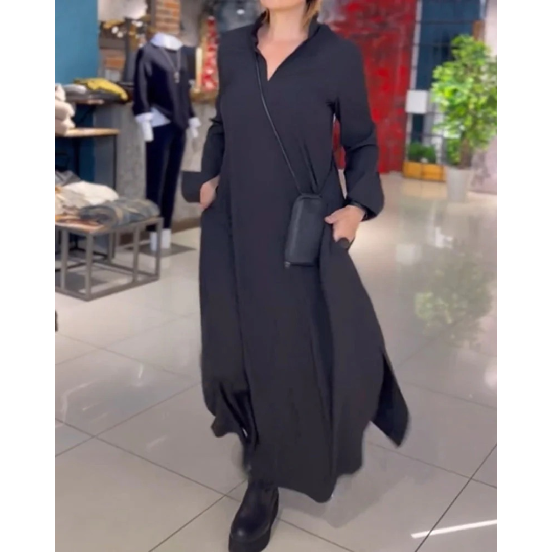 Dames Lange Mouwen Shirtjurk | Maxi