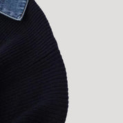 Dames Gebreide Vest | denim kraag