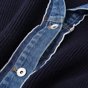 Dames Gebreide Vest | denim kraag