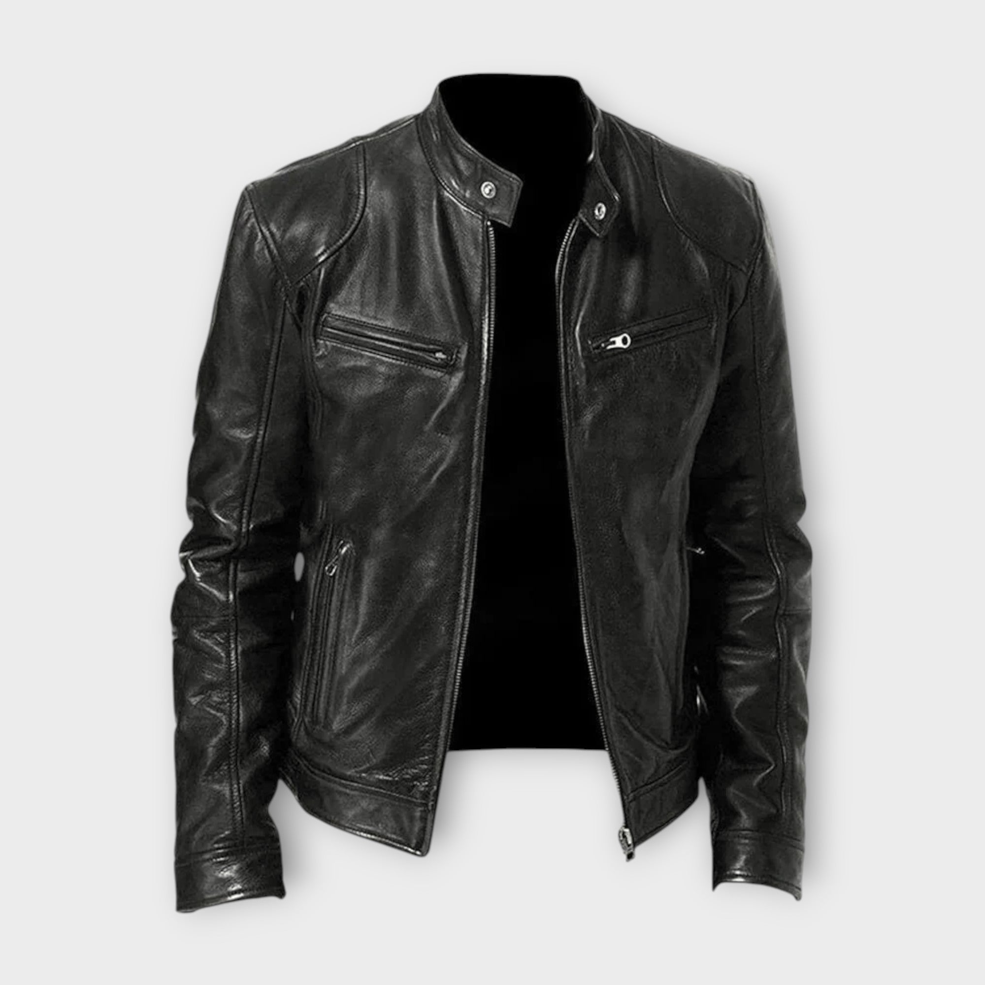 Heren Winter Leren Jas | zonder capuchon