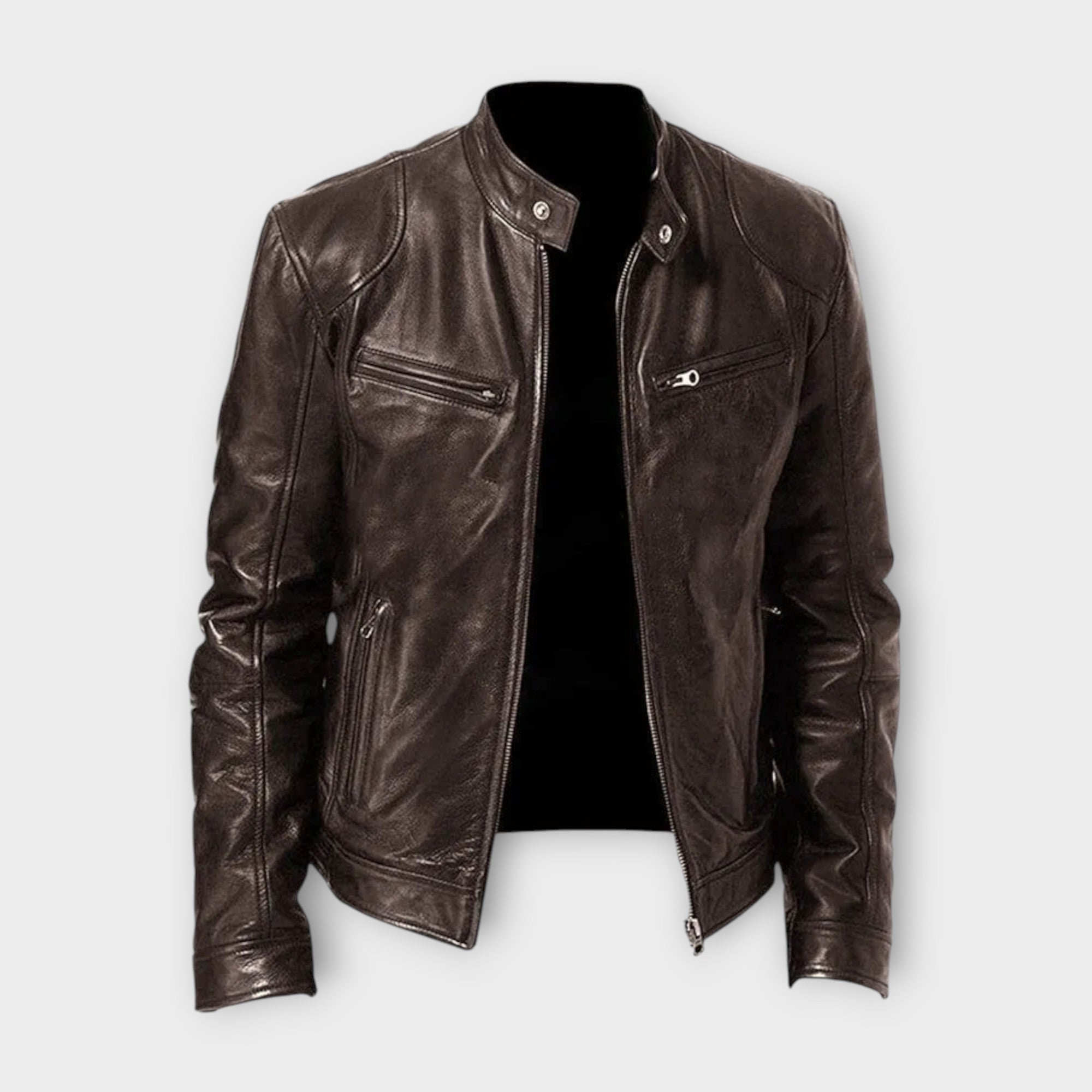 Heren Winter Leren Jas | zonder capuchon