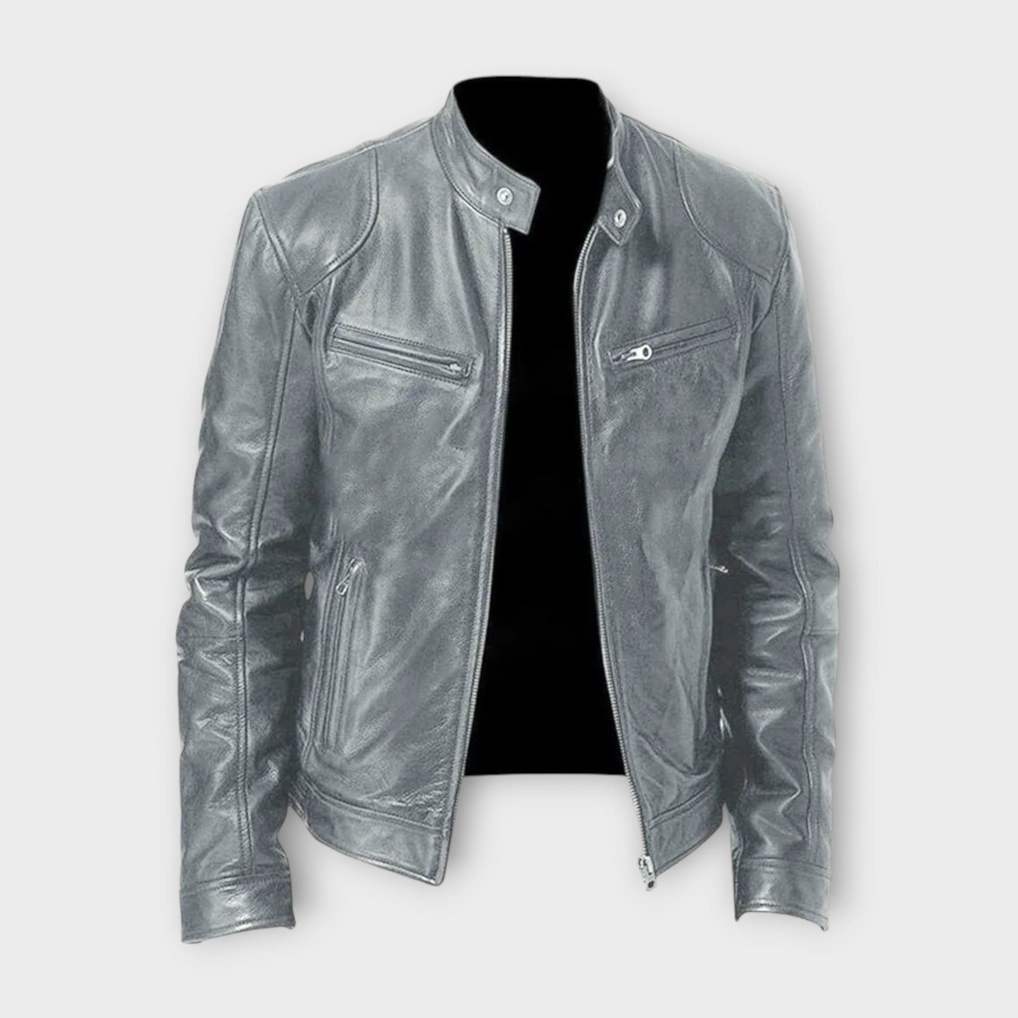 Heren Winter Leren Jas | zonder capuchon