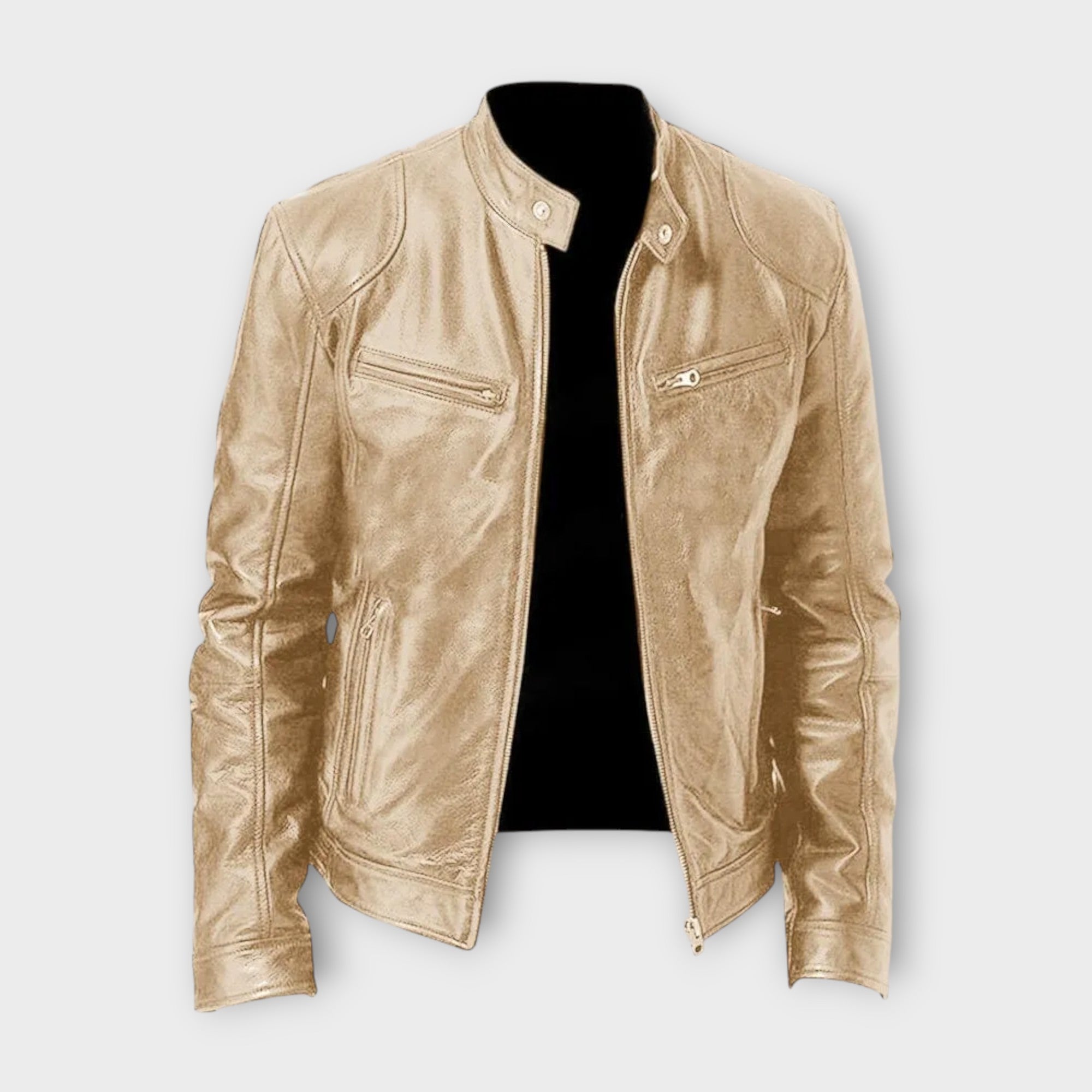 Heren Winter Leren Jas | zonder capuchon
