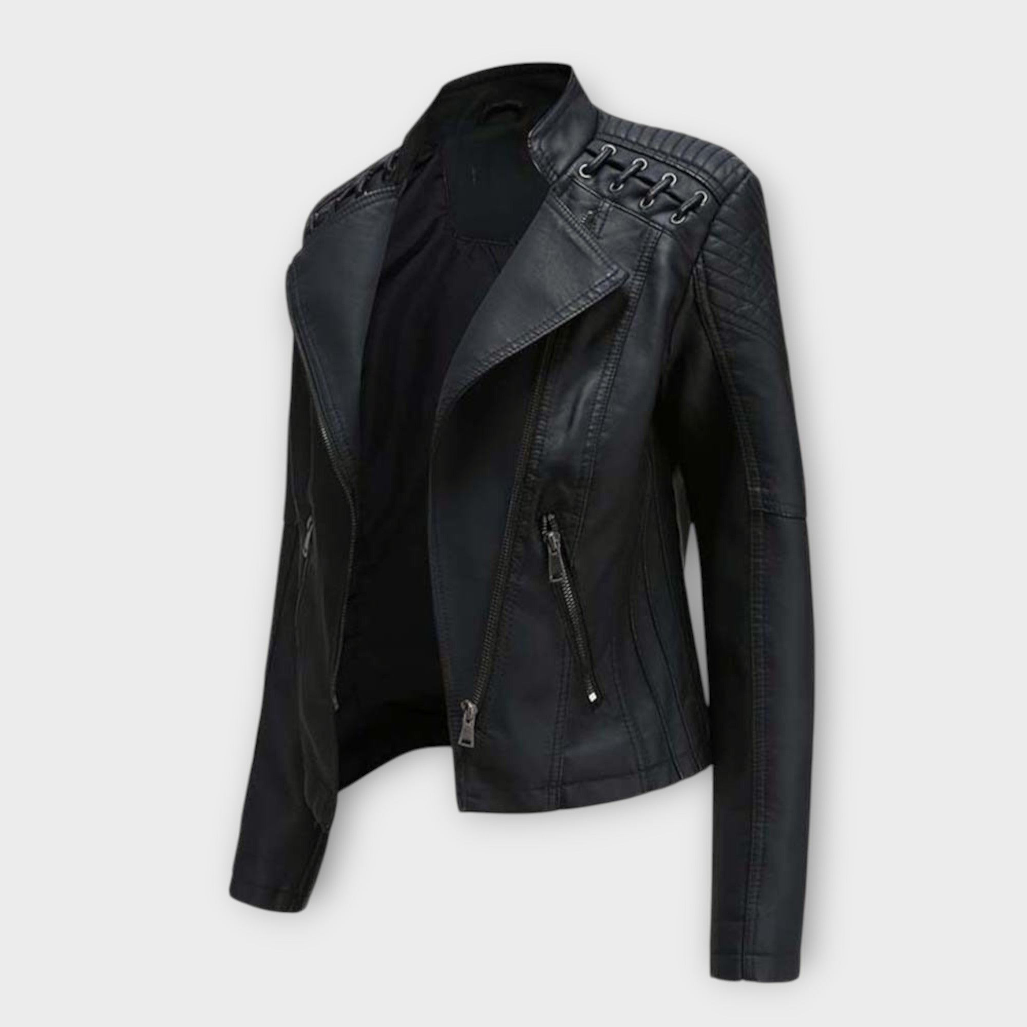 Dames leren jas | zwart