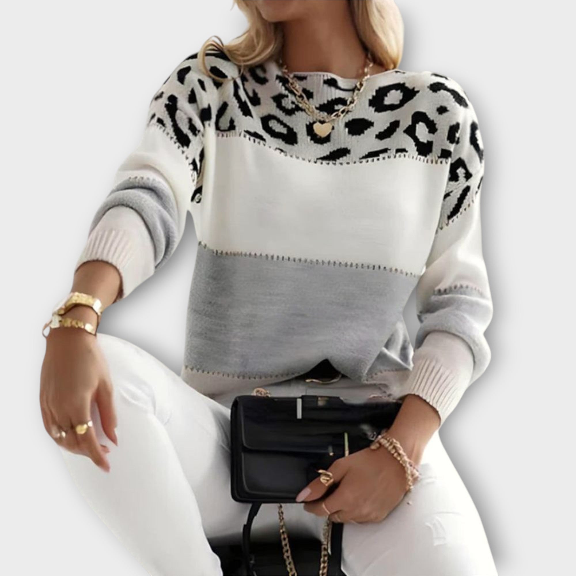Dames Panterprint Sweater | Gestreept