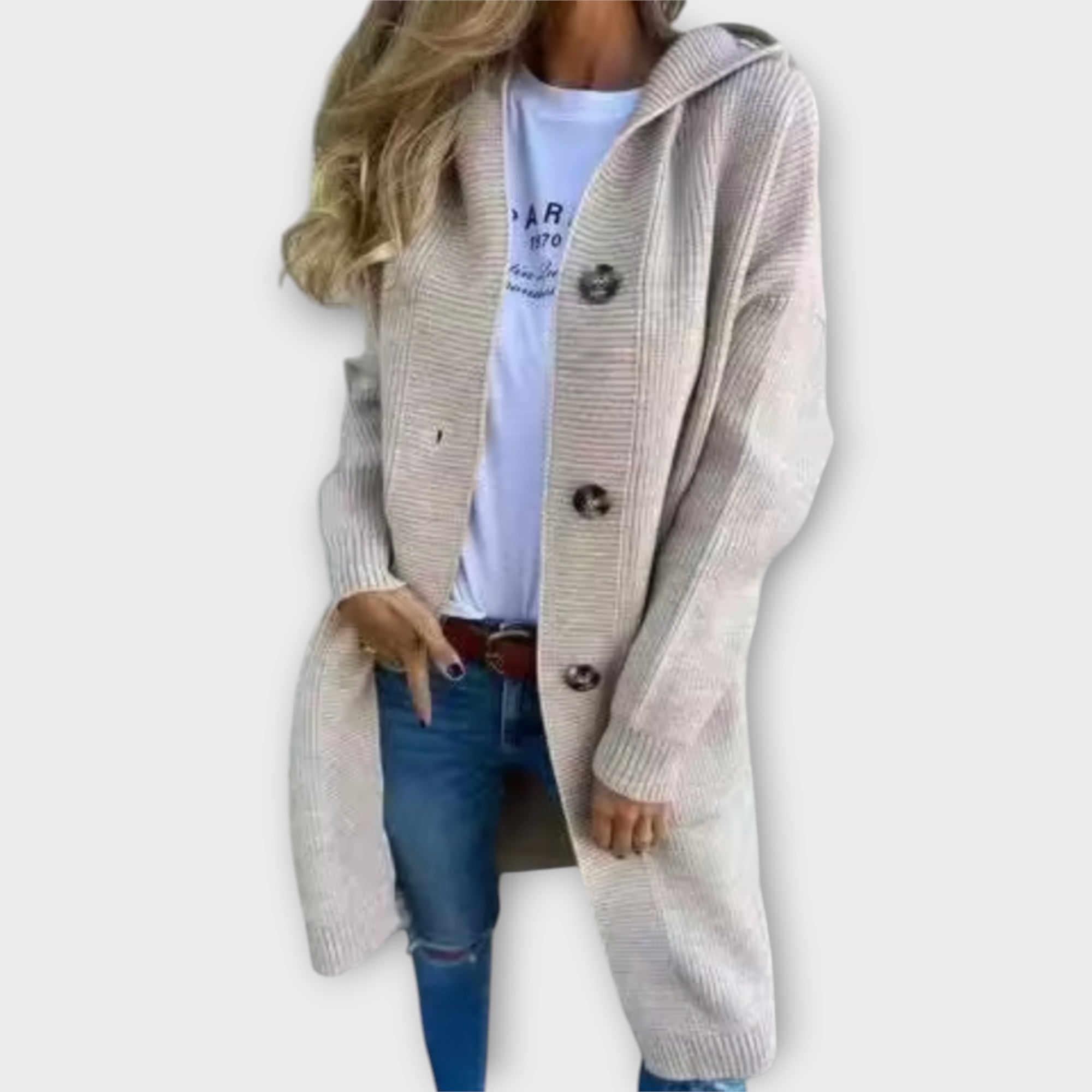 Dames Lange Gebreide Vest | Fleece