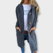 Dames Lange Gebreide Vest | Fleece