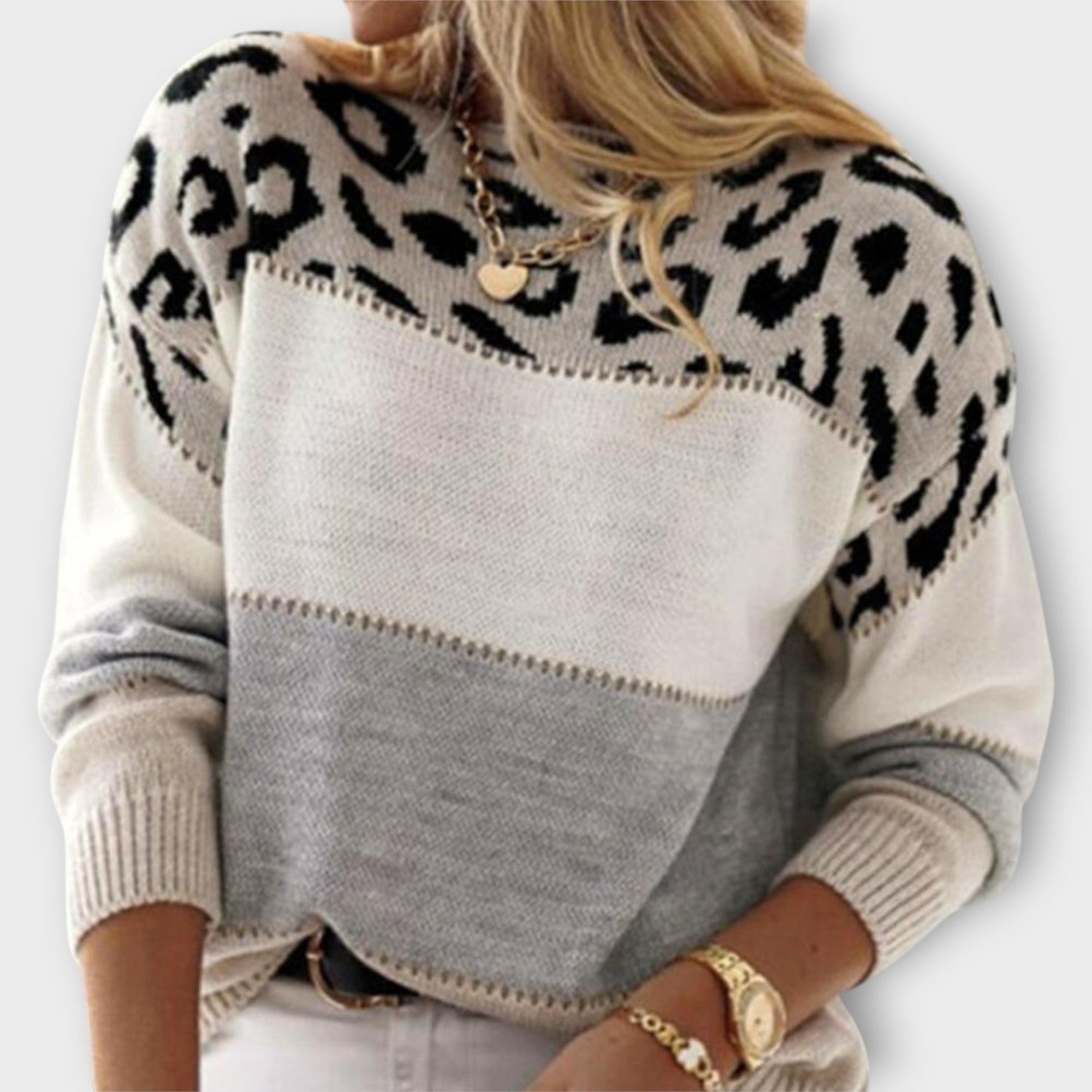 Dames Panterprint Sweater | Gestreept