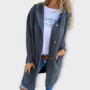 Dames Lange Gebreide Vest | Fleece