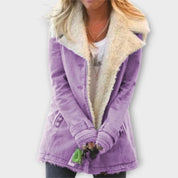 Dames fleece wollen Jas | warm