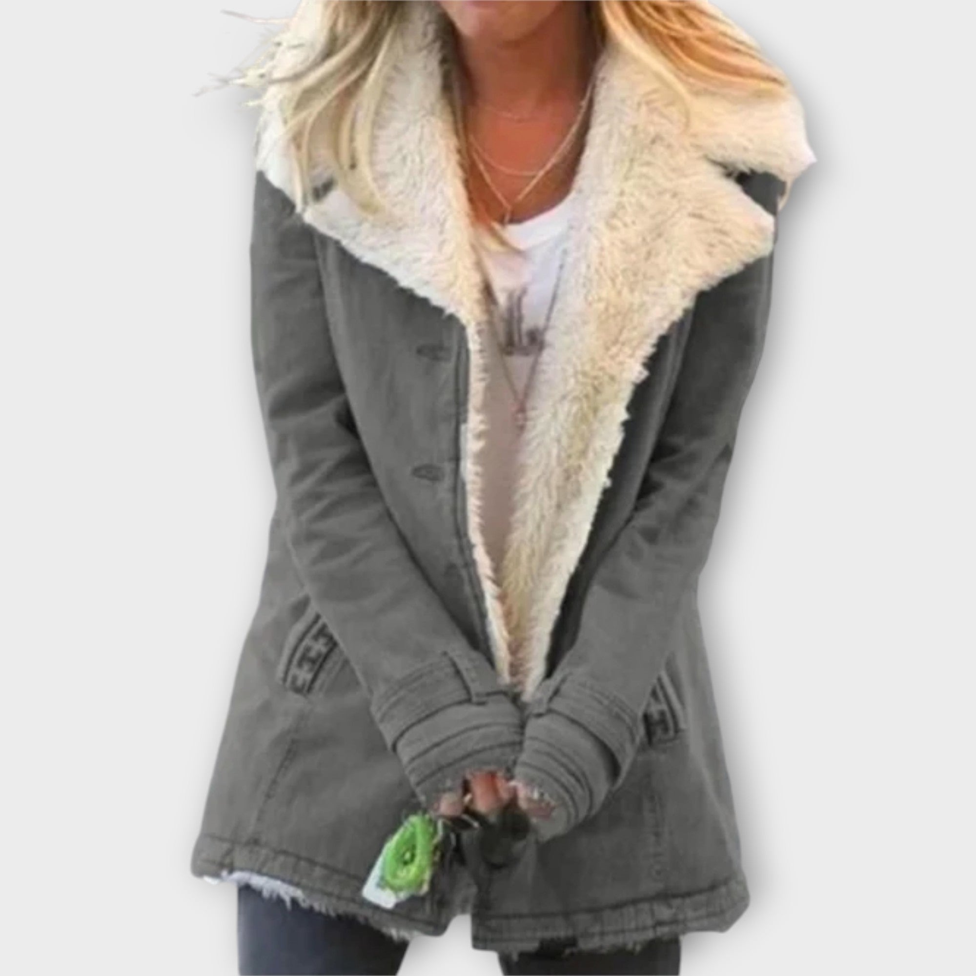 Dames fleece wollen Jas | warm