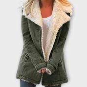 Dames fleece wollen Jas | warm