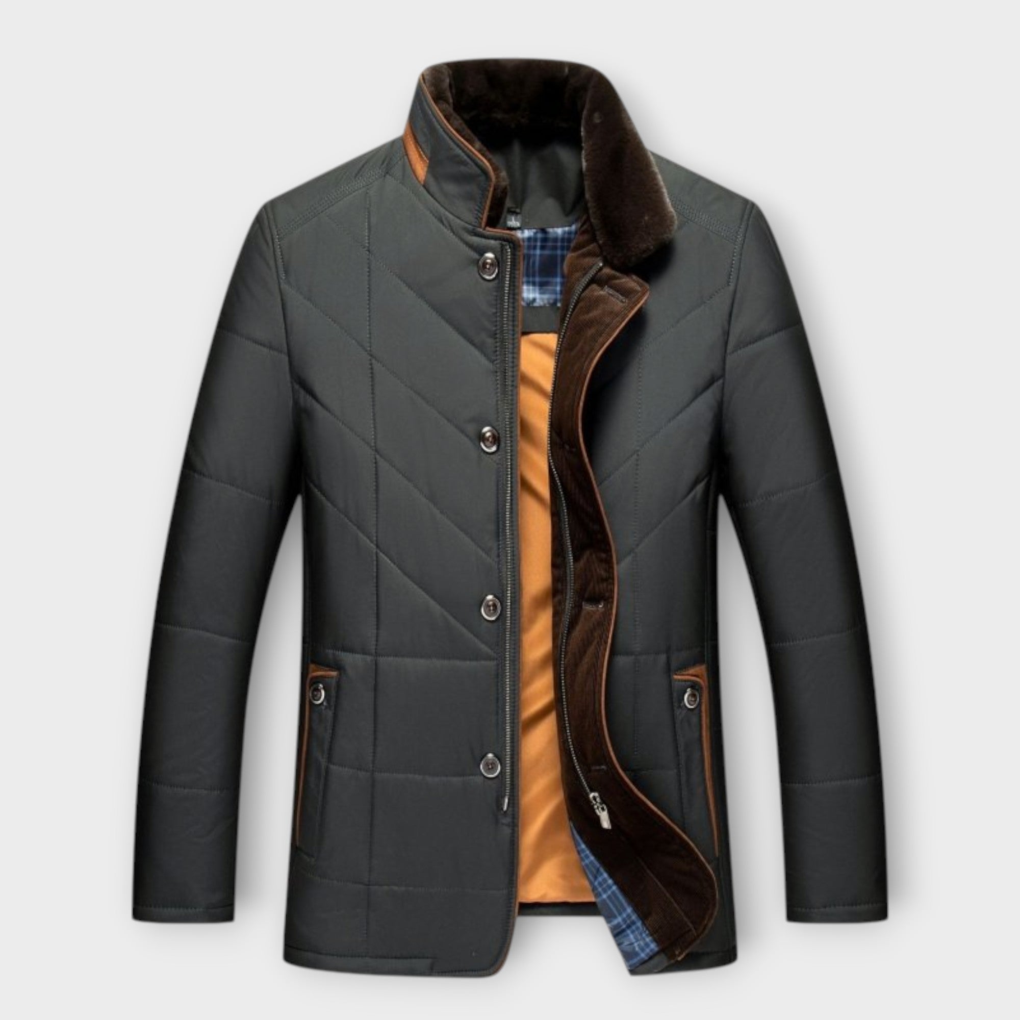 Heren Winter Gewatteerde Jas | zonder capuchon