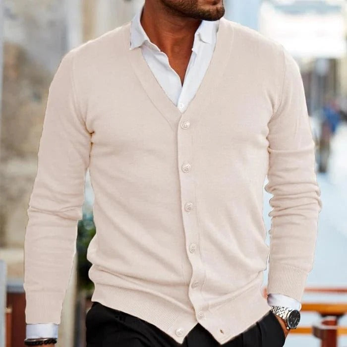 Heren Gebreide Cardigan | V-hals