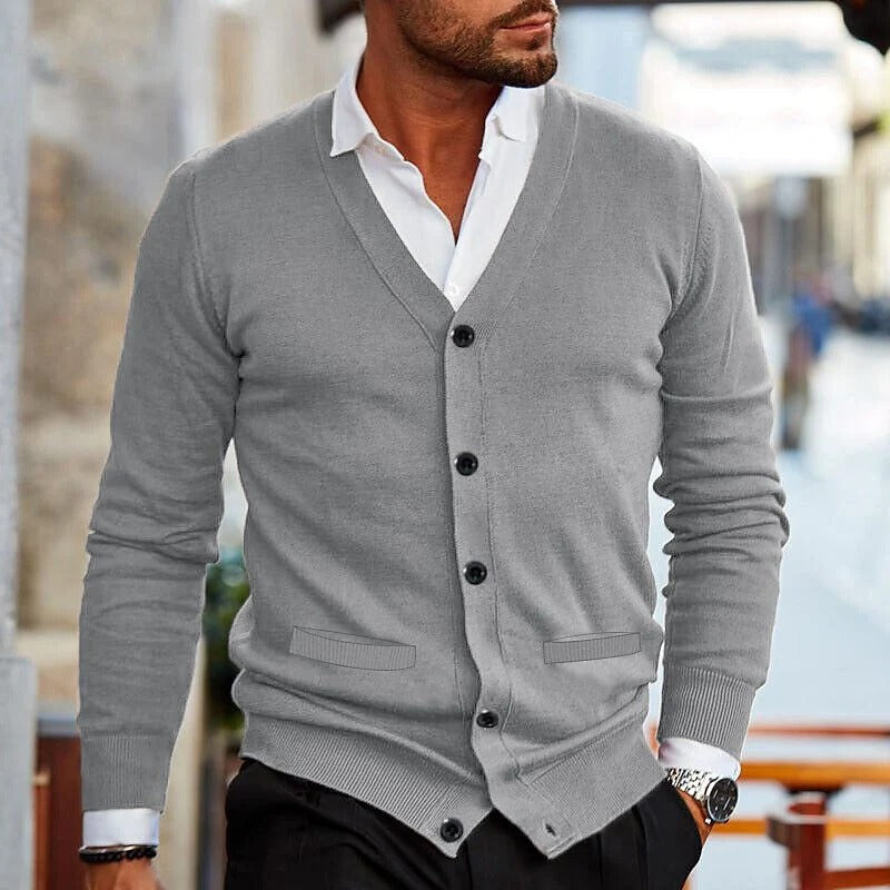 Heren Gebreide Cardigan | V-hals
