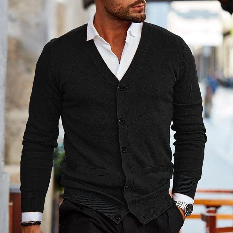 Heren Gebreide Cardigan | V-hals