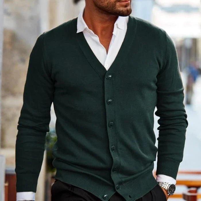 Heren Gebreide Cardigan | V-hals
