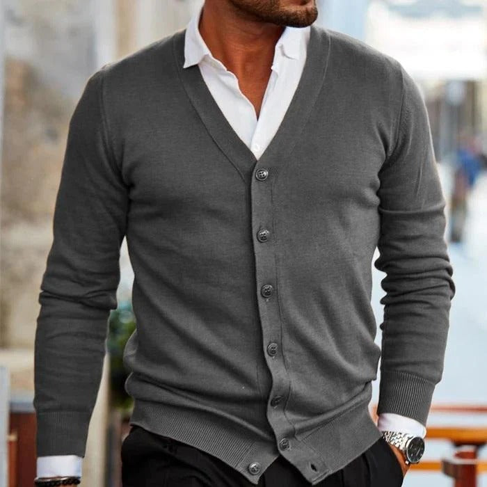 Heren Gebreide Cardigan | V-hals