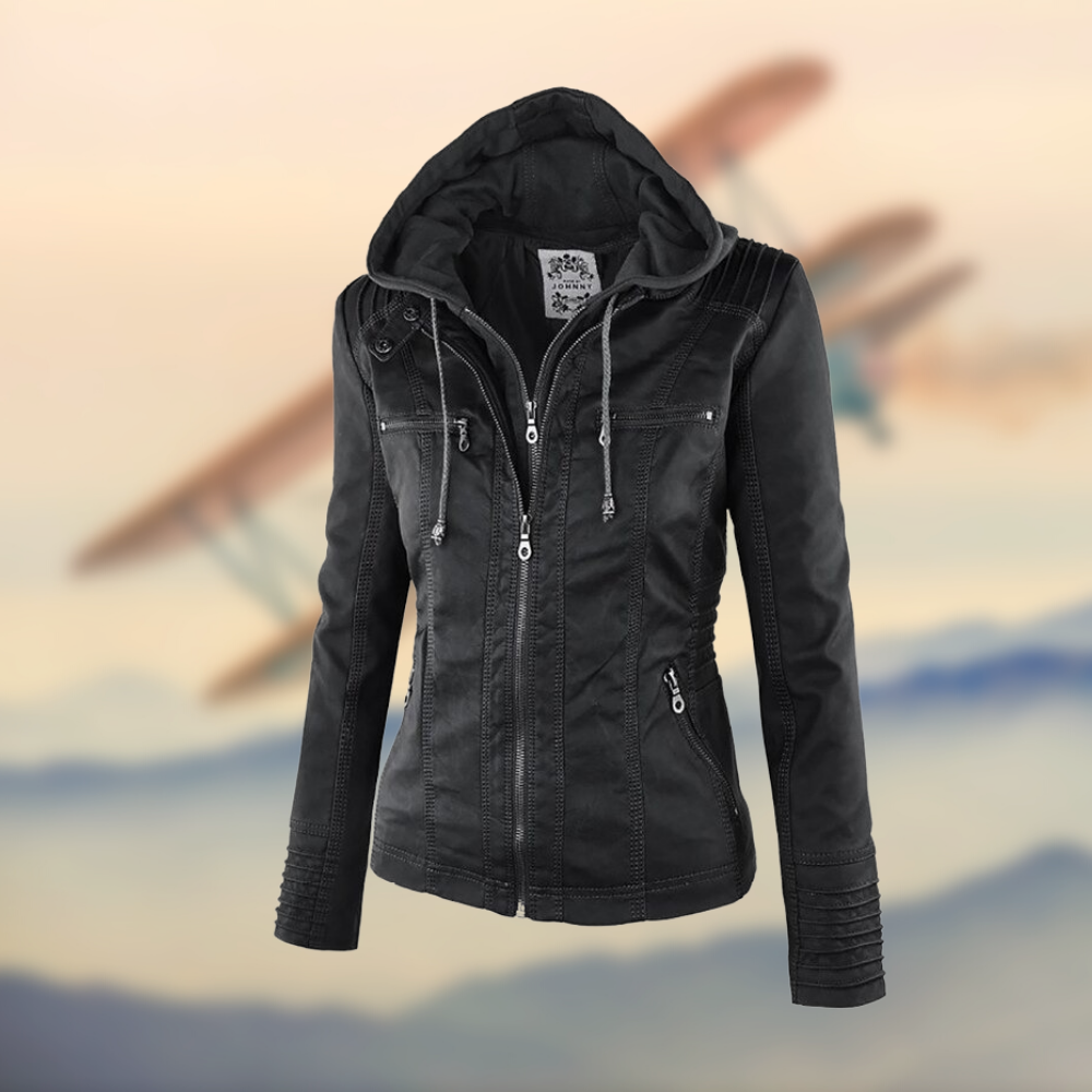 Dames Leren Jas met Capuchon | Winter