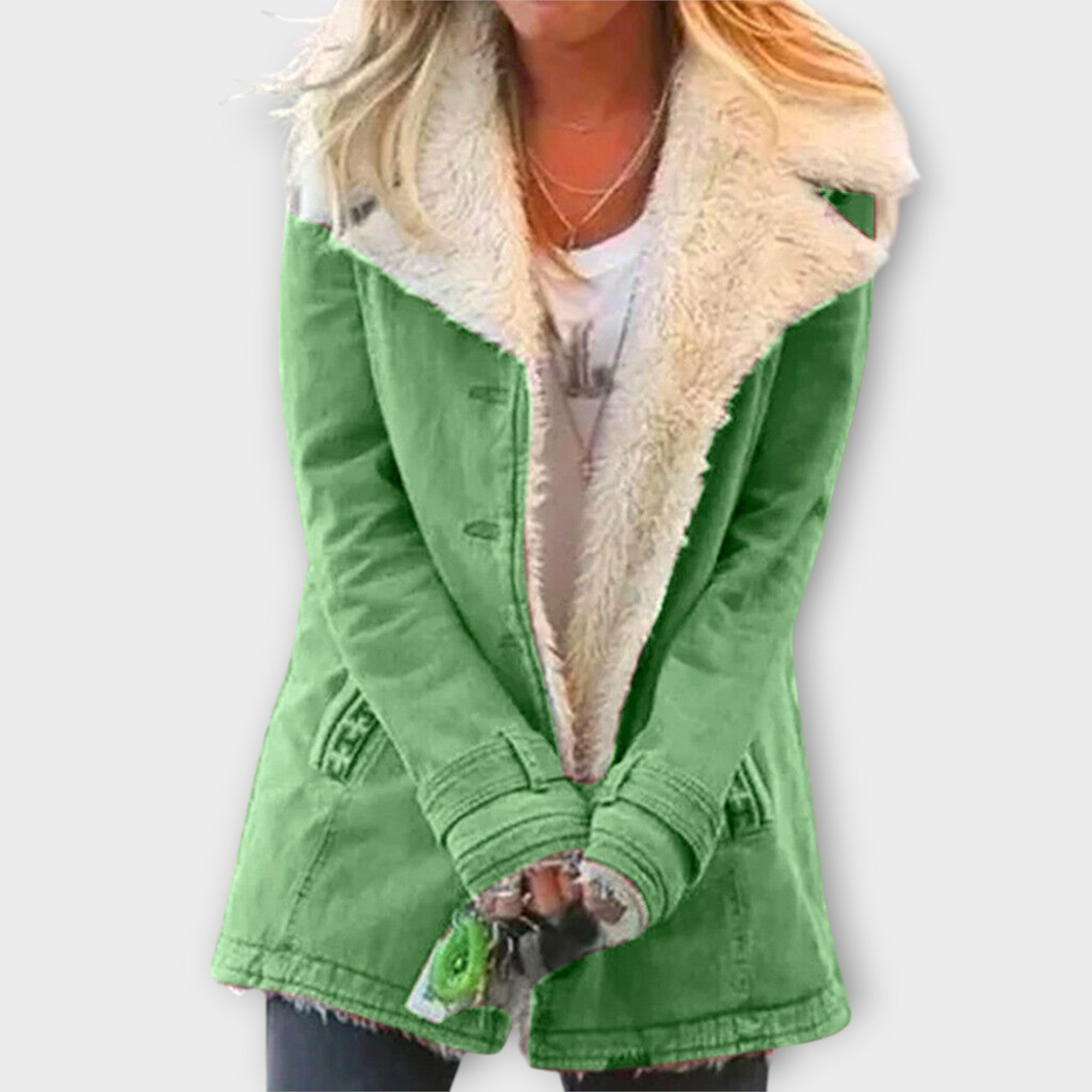 Dames fleece wollen Jas | warm